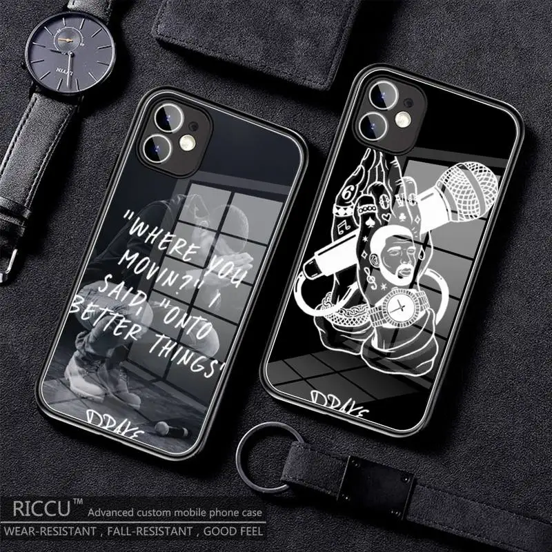

Rapper Drake Phone Case Tempered Glass For iPhone 13 11 Pro MAX XR XS 8 X 7 6S 6 Plus 2020 12 Pro Max Mini Covers