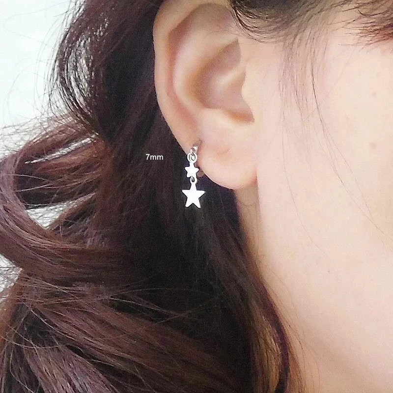 Круглые треугольные квадратные серьги кольца искусственные серебряные простые