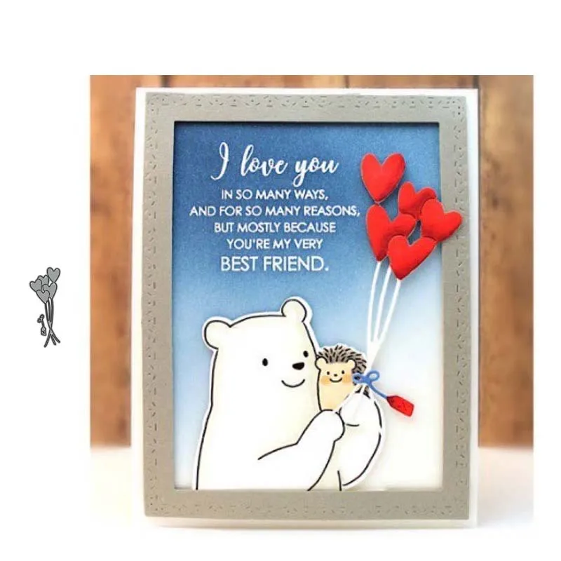 2020 Love Balloon металлические режущие штампы DIY Скрапбукинг Бумага Фотоальбом ремесла