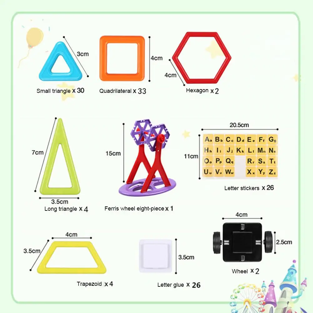 

Pure Magnetic Piece Variety Building Blocks DIY Building Construction Magnet Assembled Children Kids Educational Toys 109pcs