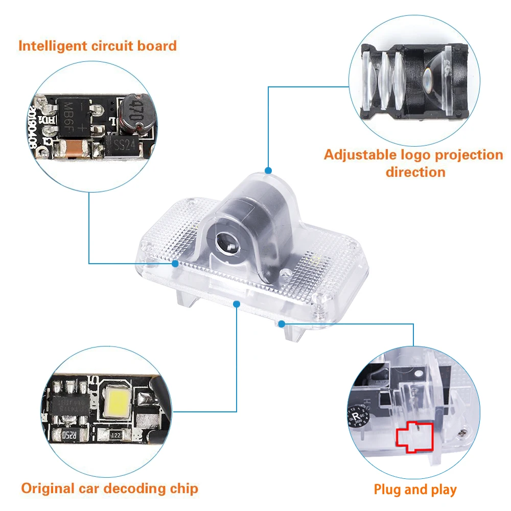2X светодиодный лазерный проектор для дверей автомобиля с логотипом Ghost Shadow
