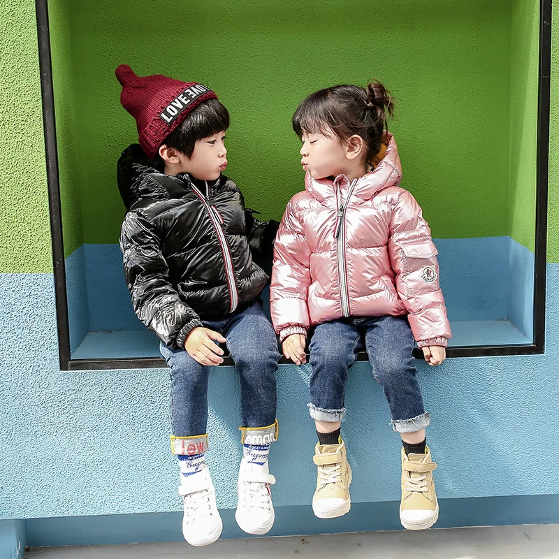 90% утиный пух куртка пальто для маленьких девочек мальчиков парка детская с