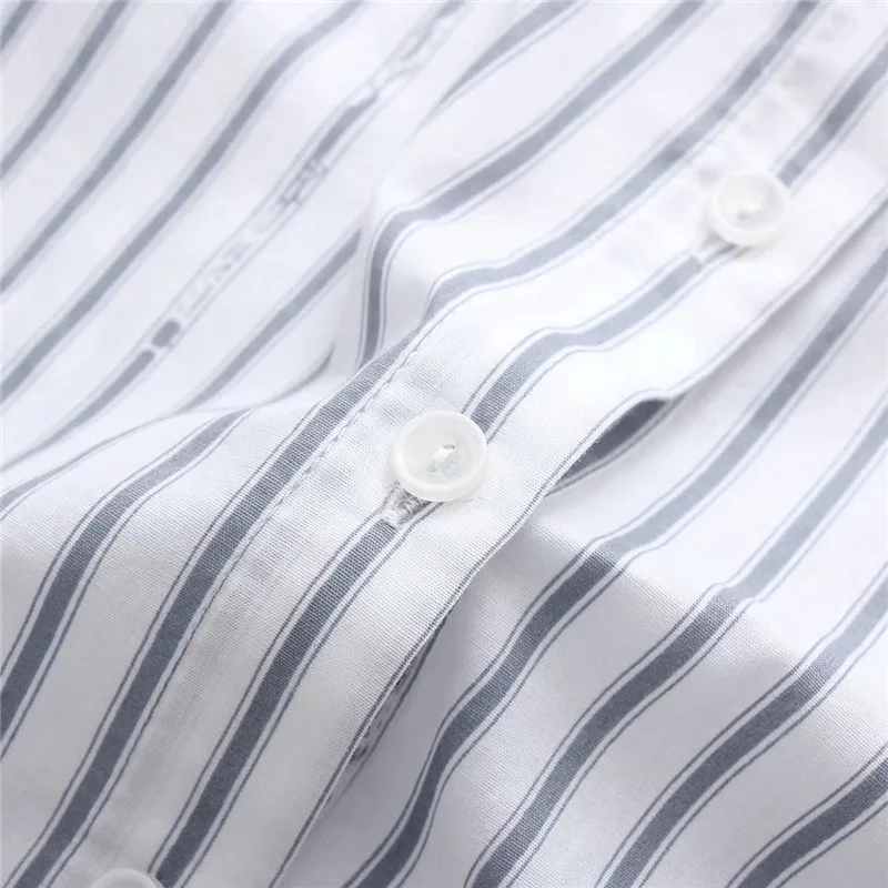 Женская рубашка в полоску GOPLUS хлопковая блузка с длинным рукавом и подолом