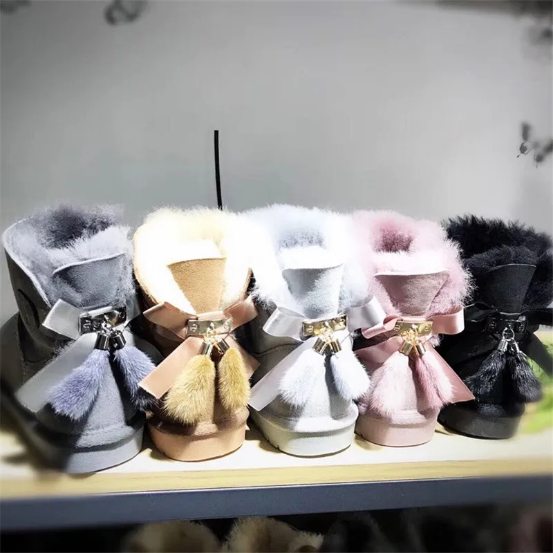 Одежда высшего качества Женские зимние ботинки из натуральной овечьей 2020