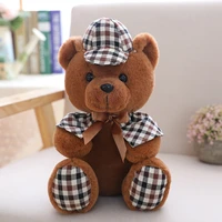 sitting teddy bear plush toy cute hooded bear doll shopping mall catching doll machine wholesale toy