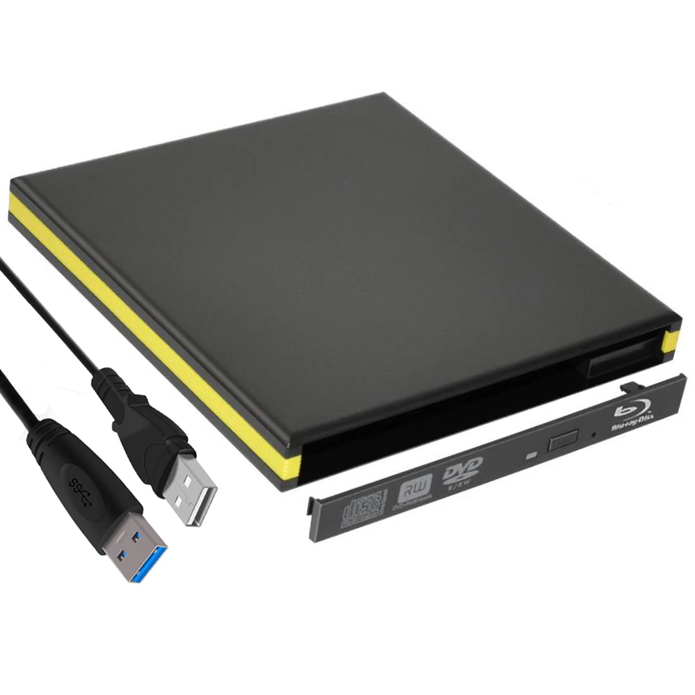 Внешний корпус для CD/DVD RW Blu-ray USB 3 0 чехол 12 7 мм SATA оптического привода ноутбука без