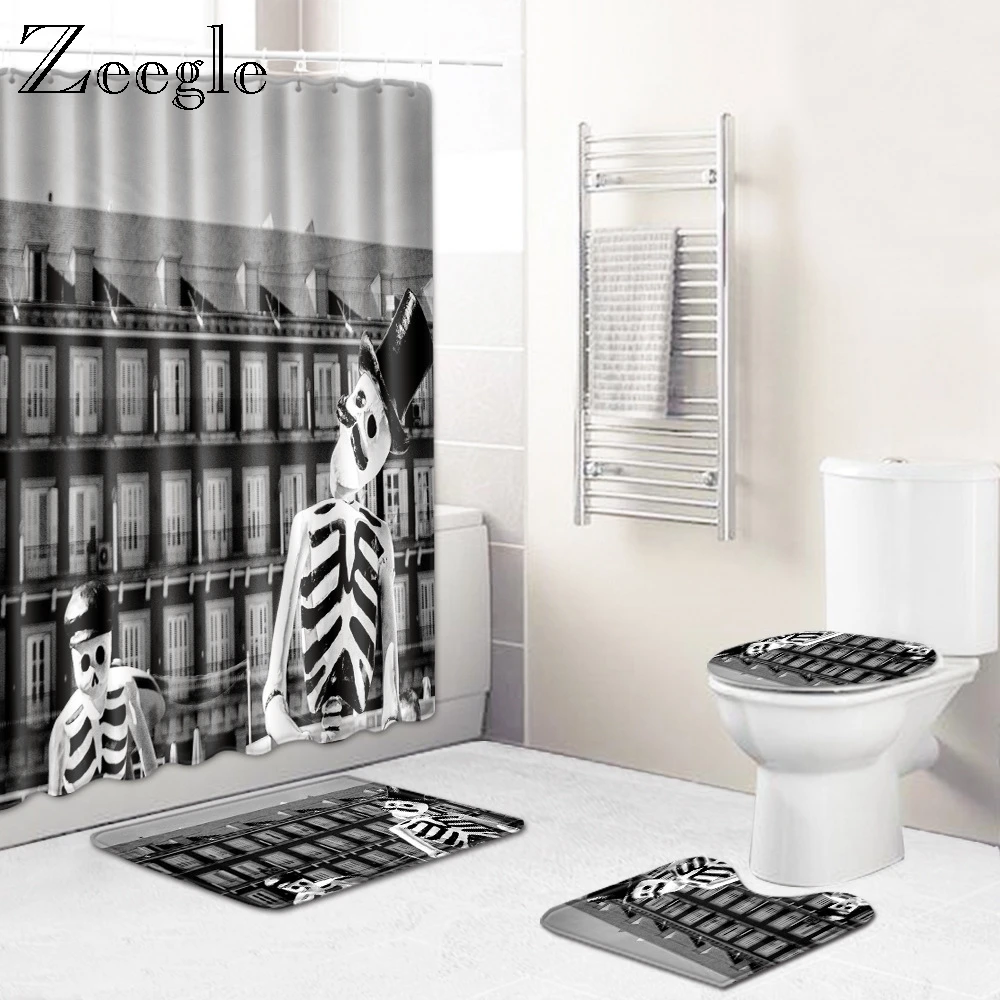 Zeegle Хэллоуин коврик для ванной с принтом набор ковриков креативный украшения