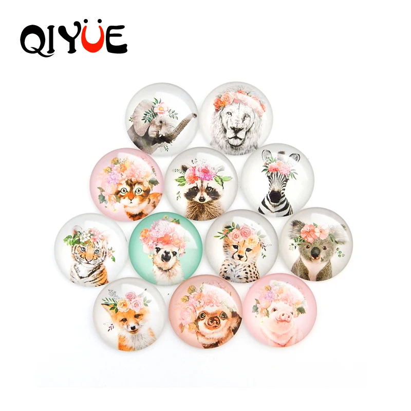 QIYUE Магнитная круглая стеклянная наклейка на холодильник с изображением