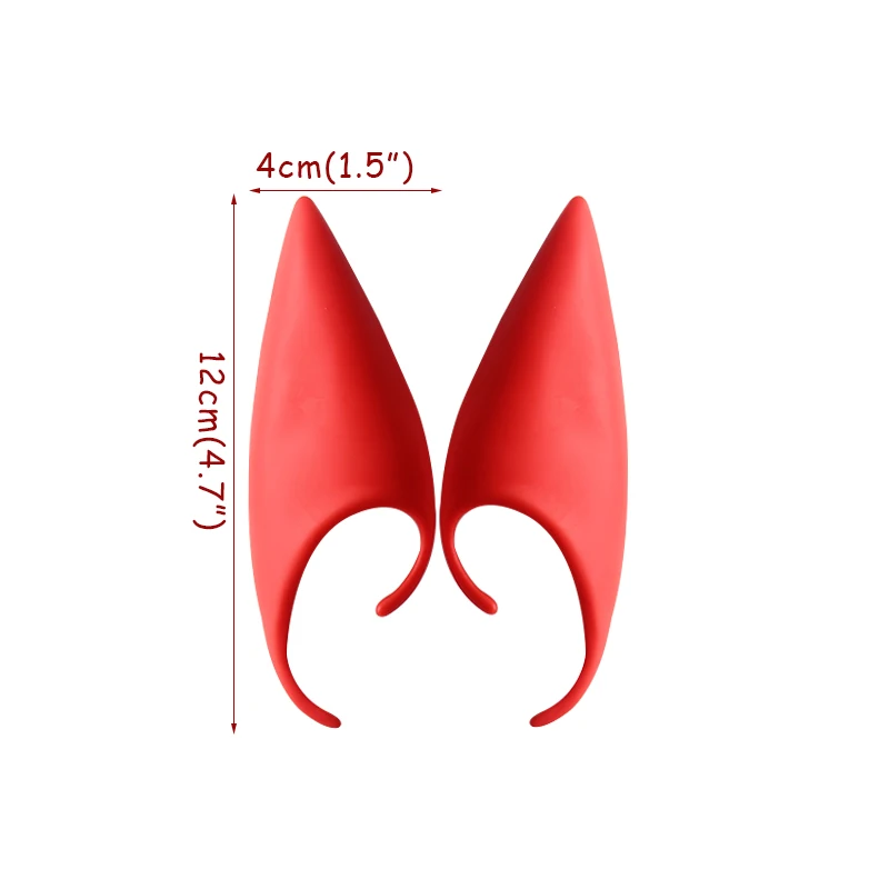 2pcs red ear Хэллоуин таинственные эльфийские уши вечерние украшения косплей протезы латекс искусственные эльфийские уши Рождественский костюм наряды реквизит - Цвет: 2pcs red ear