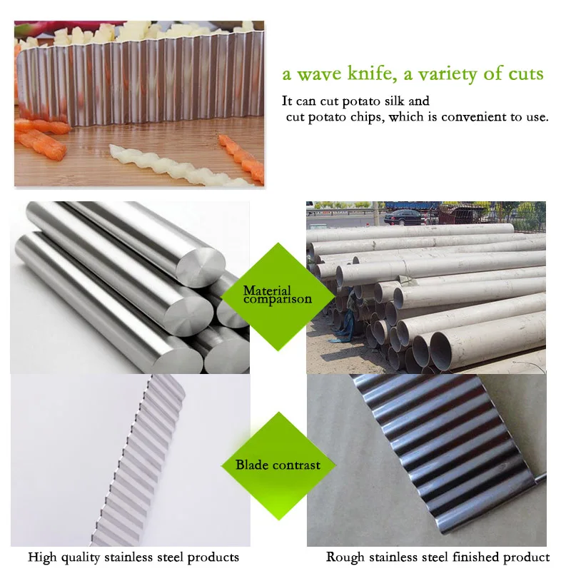 Stainless Steel Wave Knife Potato Cutler Wavy Vegetable Fruit Kitchen Wrinkled Fries knife | Дом и сад