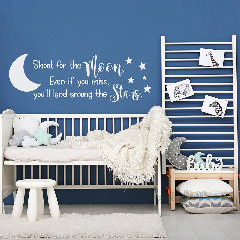 Настенные наклейки с изображением луны и звезд для детской комнаты виниловые на