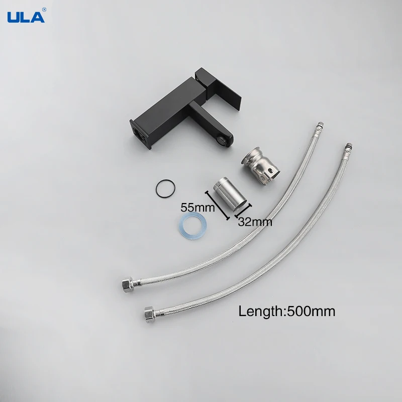 Смеситель для умывальника ULA смеситель горячей и холодной воды черный из