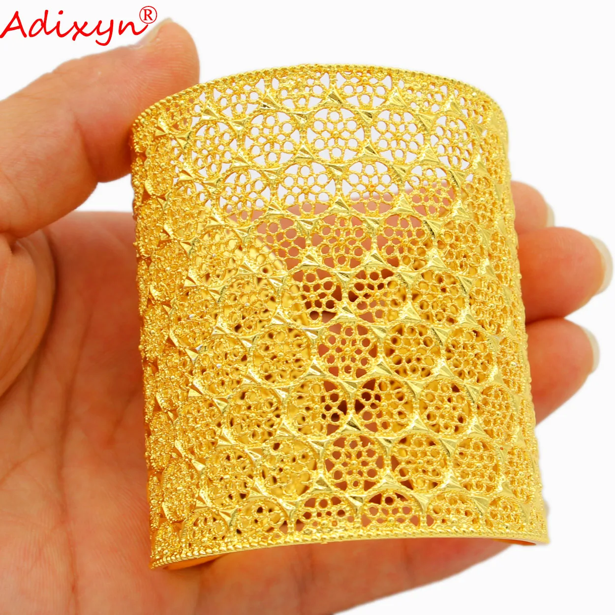 

Adixyn 2021 New Dubai Bangle for women 24k Gold Color Bangles/Bracelet African Wedding Bridal Gifts N04287