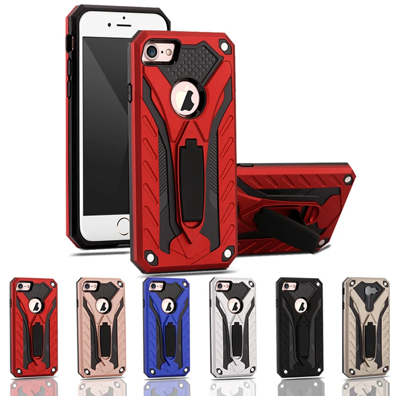 

Hybrid Armor Holder Phone Case For iPhone 11 12 13 Pro Max 8 7 6 6s Plus Shockproof Cover For iPhone Xs Max XR 13 12 Pro Case
