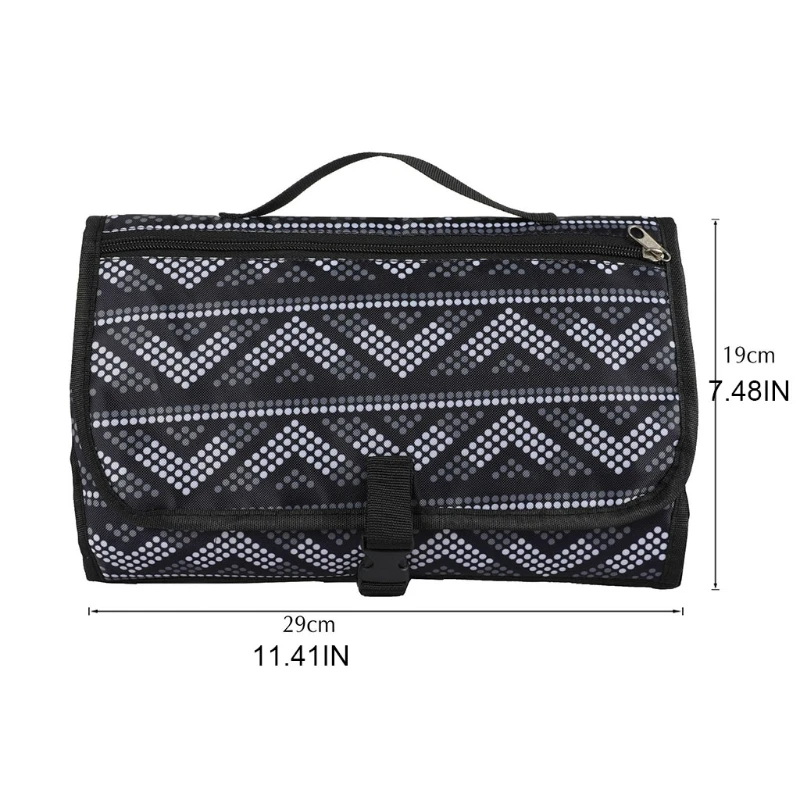 

Waterproof Baby Diaper Changing Pad Multi Function Diaper Change Mat with Inner Outer Storage Essentials Pockets Padded Headrest