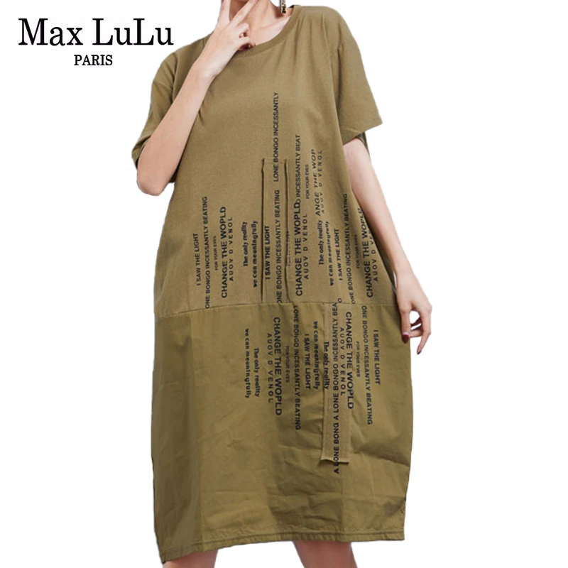 Max LuLu 2020 корейская мода женские летние элегантные платья женское Хлопковое