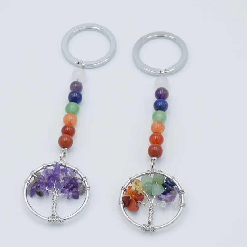 Брелок для ключей с натуральным кристаллом 7 чакр|Брелоки| |