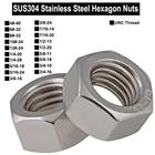 Шестигранные гайки из нержавеющей стали SUS304, резьба UNC 4-40, 6-32, 8-32, 10-24, 12-24