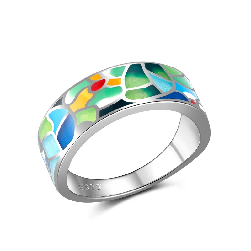 

Женское кольцо из серебра 925 пробы с эмалью