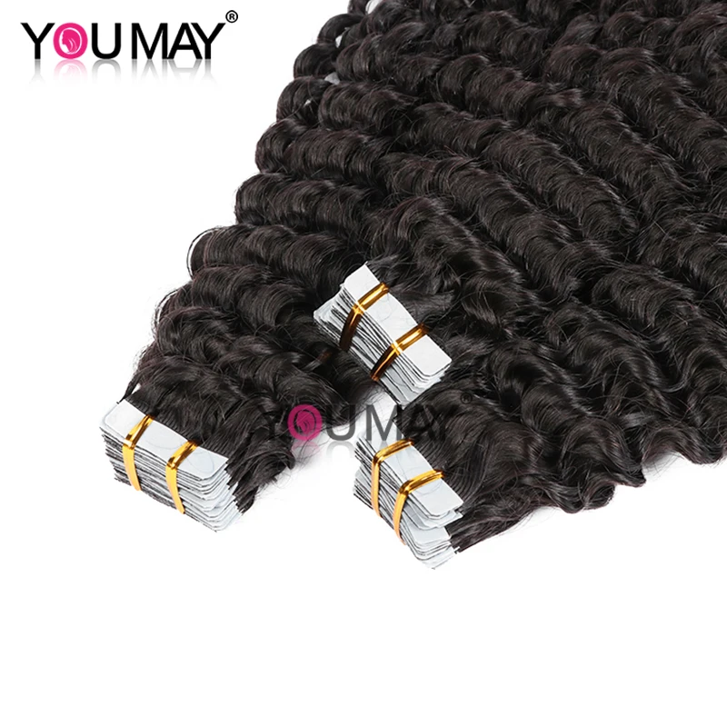 

Tape In Hair Extensions Human Hair Deep Wave Skin Weft Brazilian Virgin Hair For Black Women Bundles Weave Microlinks You May