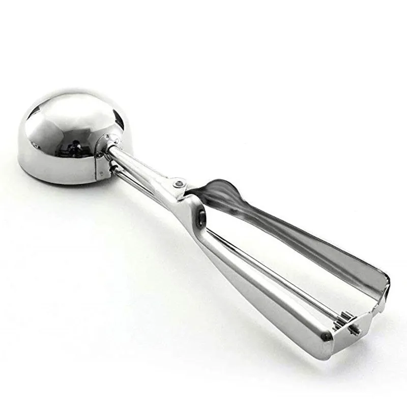1PC Food Spring Handle Scoop Kitchen Ice Cream Stainless Steel Spoon Mashed Potatoes Watermelon Jelly Yogurt Cookies | Дом и сад