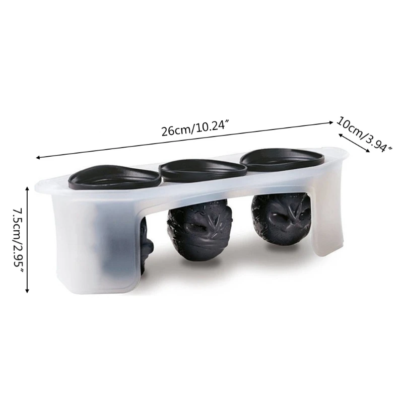 

3D Ice Cube Mold Tray Flexible Silicone Skull Head Mould for Whiskey Bar Holiday Party Halloween