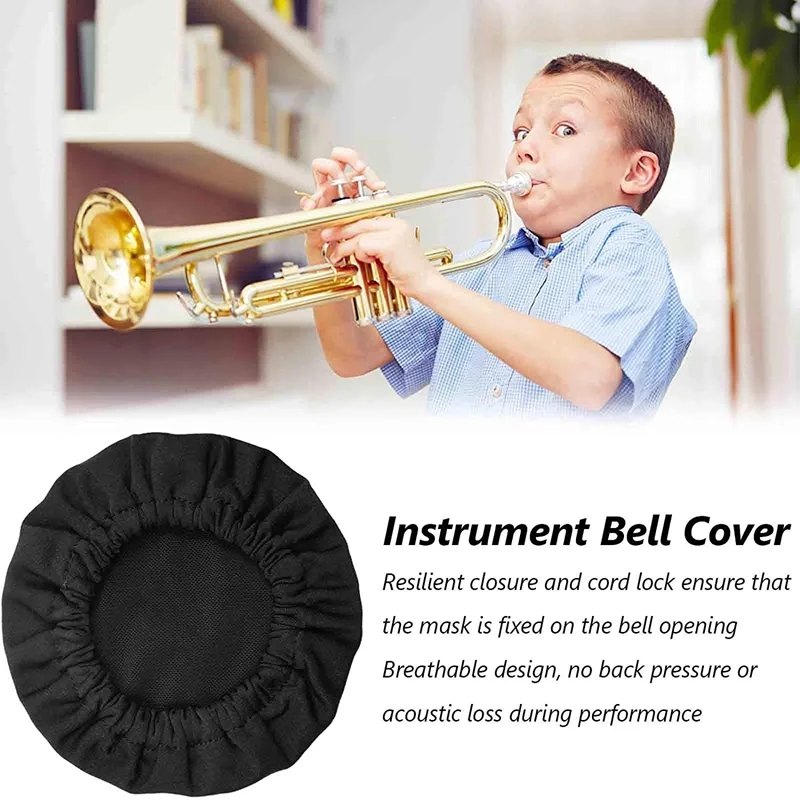 

5 Inch Bell Mouth Protection Ring + Reusable Music Instrument Bell Cover, Fit for Trumpet/Alto Saxophone