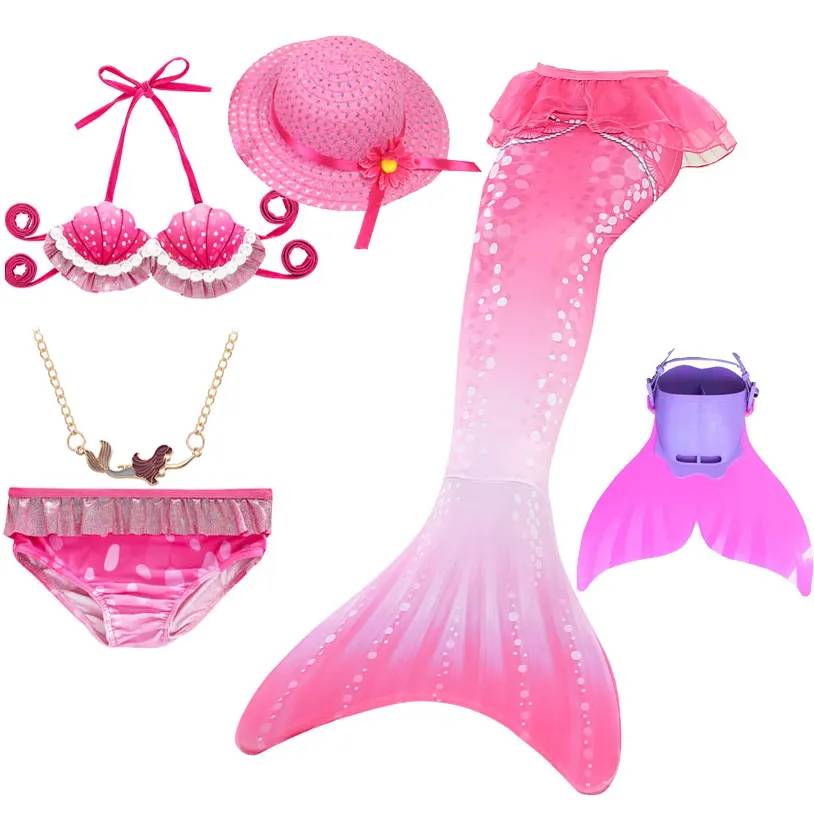 

Girls Cosplay Costume Mermaid Tail With Monofin Flippers Swimwear Set Fish Maid Princess Dress Ariel Anime Costume