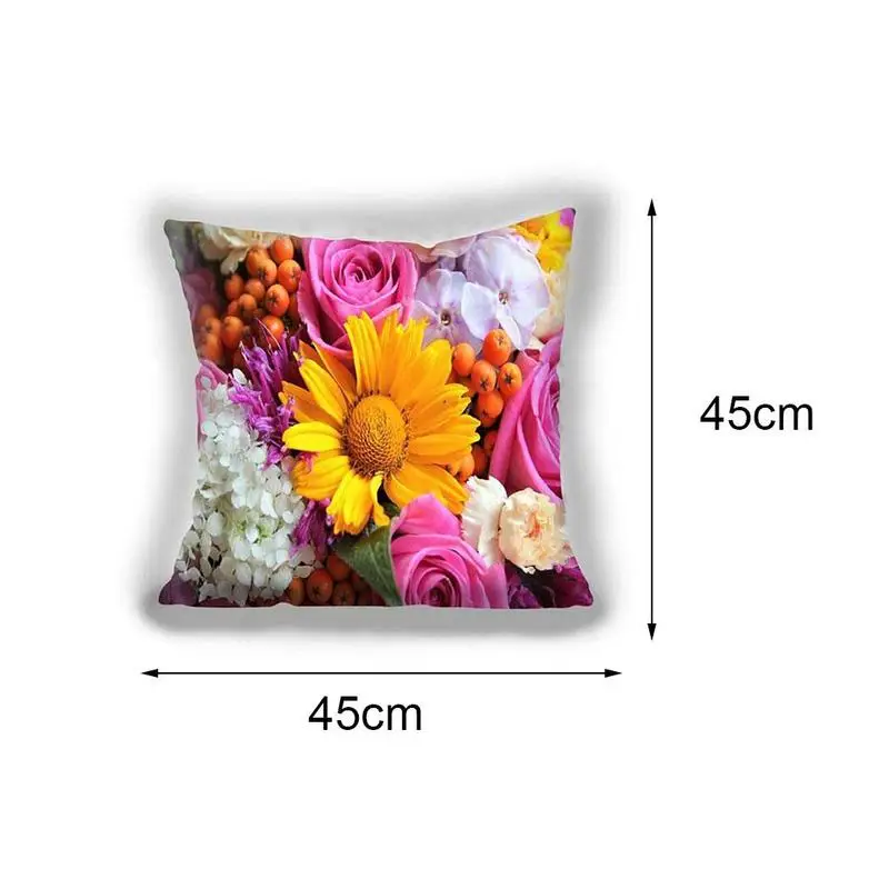 

Modern Art Big Flower Home Fashion Pillow Super Soft Decorative Car Short 45*45cm Pillowcases Cushion Cover Fashion Plush H R7P6