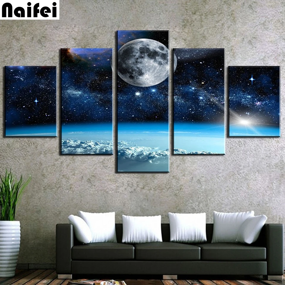 

5D Diy full Square Round Diamond Painting Space earth starry sky Diamond Embroidery Rhinestone Cross Stitch home decoration