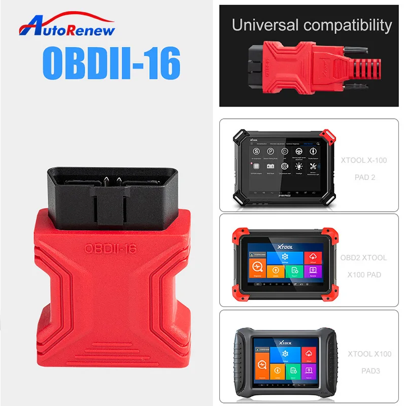 XTOOL OBD16 Pin Adapter Compatible with Pro2/X100 PAD/X100 PAD2/X100 PAD2 Pro/X100 PAD3 Car Diagnostic Connectors Tool | Автомобили и