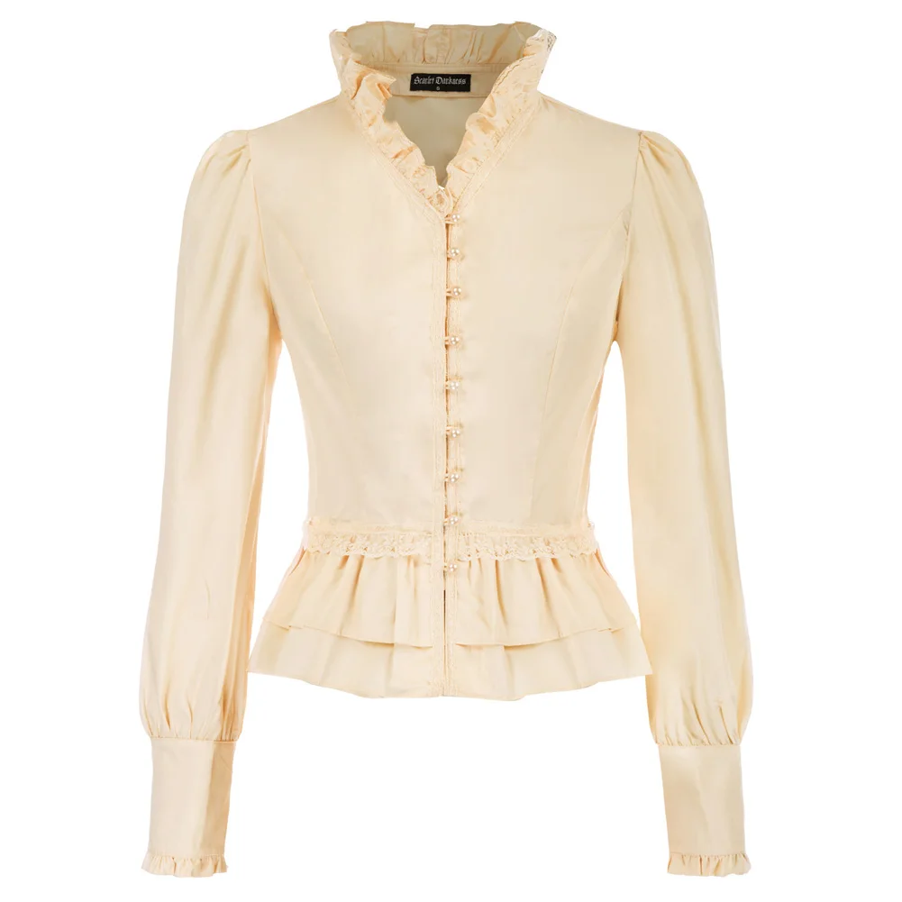 Женские рубашки SD в викторианском стиле стимпанк Готическая блузка с длинным