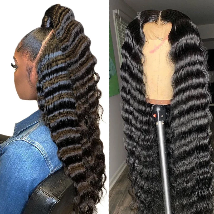 CurlyMax Losse парик с глубокими волнами 13х4 4х4 кружевные накладные человеческие волосы