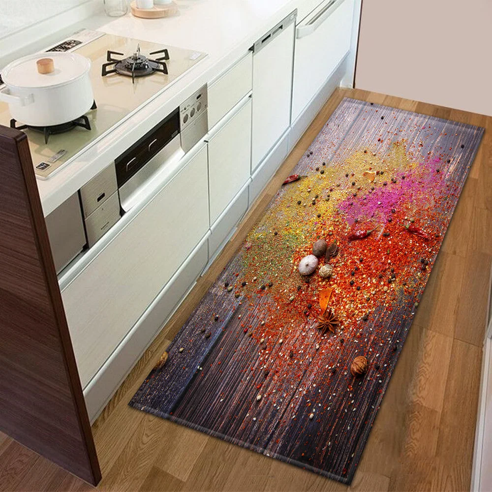 

Custom Kitchen Mat Entrance Doormat Bedroom Long Rug Home Hallway Balcony Bathroom Anti-Slip Floor Decoration Living Room Carpet