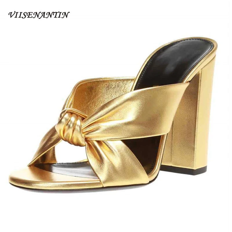 

Сандалии и шлепанцы из овечьей кожи, открытый носок, перекрестный ремень, высокий каблук, пикантные модные тапочки для шоу, летние большие р...