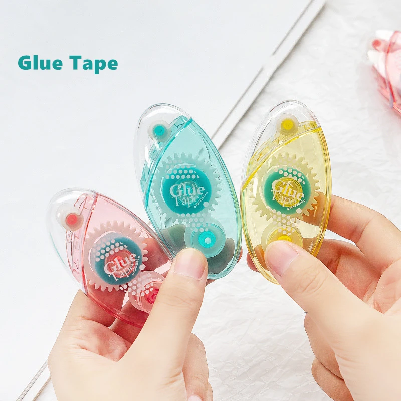 Mini Glue Tape Portable Sized 6mm 8mm Transparent Color Shell Double Side Adhesive for Diary Album Handcraft Home DIY Art A6858