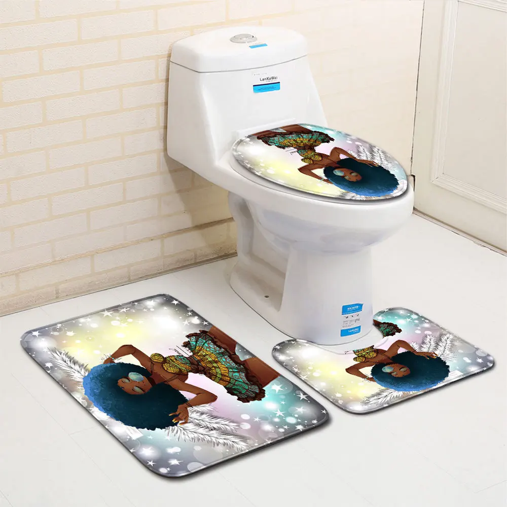 Zeegle Африке Для женщин коврик для ванной комнаты Набор 3 шт. ванная комната туалет