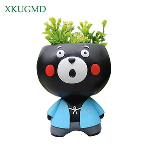 Мультфильм панда Смола Цветочный Горшок окрашенные животные персонаж ремесла украшение сад креативные горшечные товары контейнер для хранения