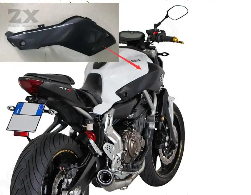 

Передняя боковая крышка резервуара для Yamaha FZ-07 MT-07 мотоцикла ABS инъекционный комплект FZ07 MT07 2014 2015 2016 матовая черная углеродная поверхность