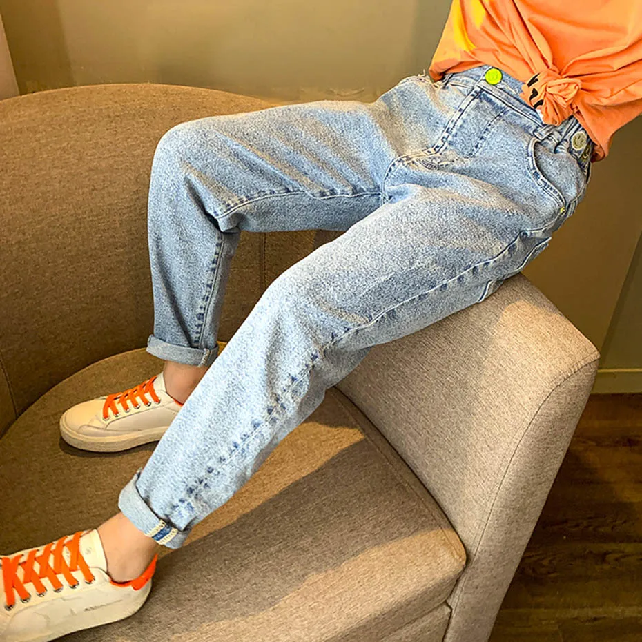 Джинсы для девочек новинка 2020 детские джинсы Повседневные узкие одежда