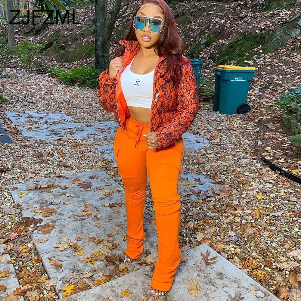 

Утепленное зимнее Укороченное пальто со змеиным принтом, женская модная куртка-пуховик оверсайз с длинным рукавом, уличная одежда, пуховые ...