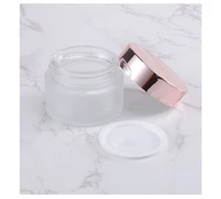 5g 10g empty bottles refillable bottles glass cosmetic makeup jar pot eyeshadow cream nail art containers with rose gold lids