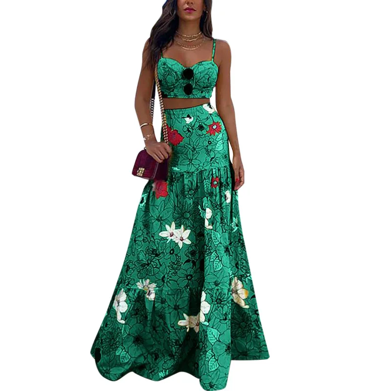 

Mandylandy Dress Summer Sexy V-neck High Waist Spaghetti Strap Dress Women's Casual Printed Slim Hollow Out Backless Dress