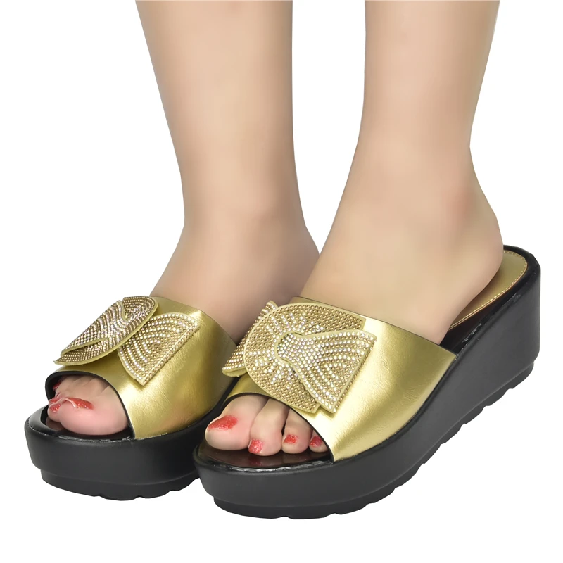 Женские шлепанцы элегантные туфли-лодочки на платформе резиновые летняя обувь