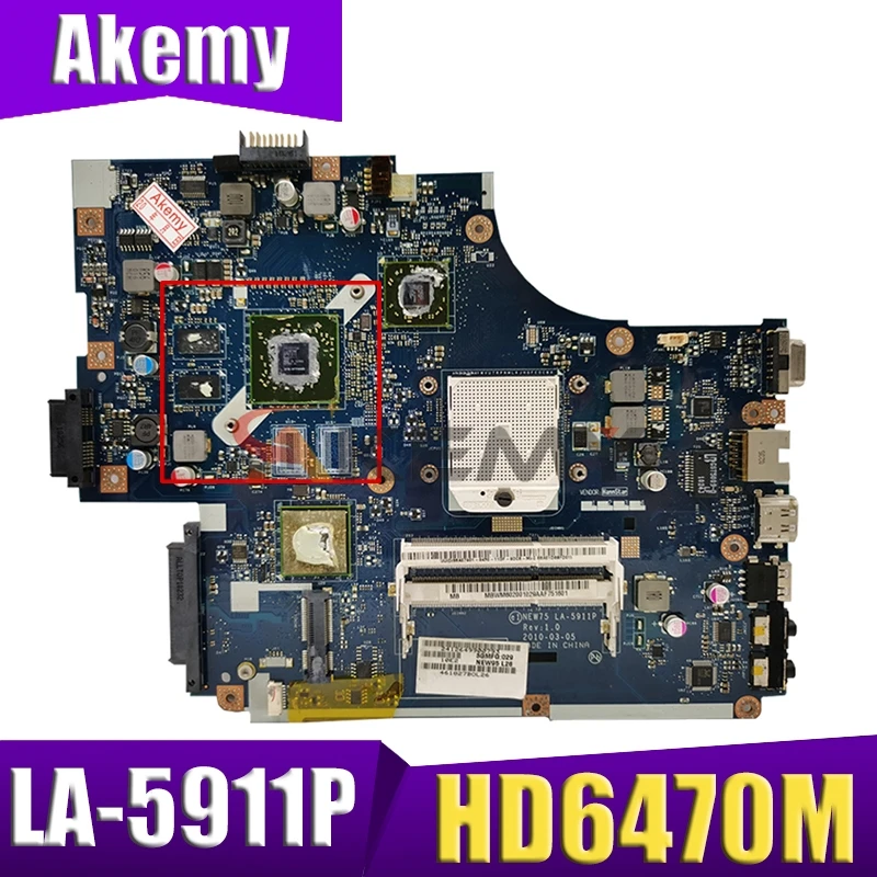 Для Acer aspire 5551G 5552 5552G материнская плата ноутбука NEW75 LA-5911P MBWVE02001 MB.WVE02.001 DDR3 HD6470M |