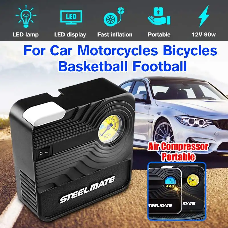 

Digital Portable Mini Car Wheel Tire Inflatable Pump Inflator Air Compressor Electric Inflating Machine Nozzle