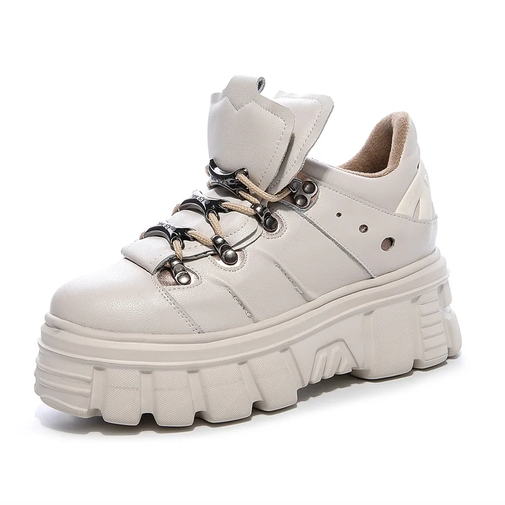 Женские кроссовки на плоской платформе AARDIMI обувь в стиле панк для увеличения