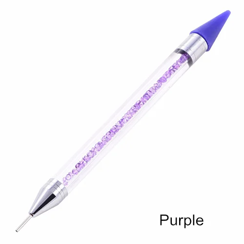 Purple Высокое качество, Кристальный карандаш, стразы с плоской задней поверхностью, инструменты для самостоятельного изготовления бусин, шпильки, палочки для одежды, алмазные палочки, er B1145 - Цвет: Purple