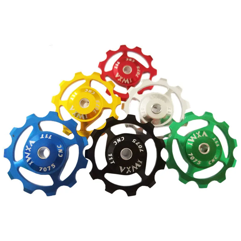 

11T 13T folding bicycle aluminum alloy Gang Peilin bearing transmission Mountain bike rear derailleur guide wheel 11 tooth guide