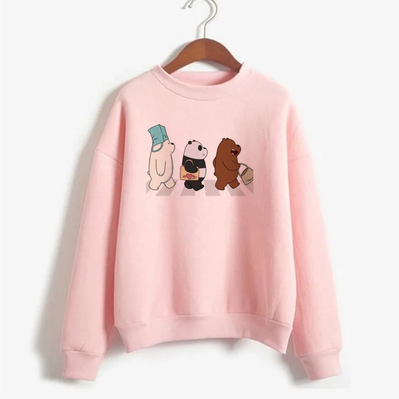 Harajuku Kawaii We Bare толстовка с медведем Женская Повседневная Милая Толстовка Padan Женский пуловер для девочек белый розовый негабаритный свитер с капюшоном одежда - Цвет: 23